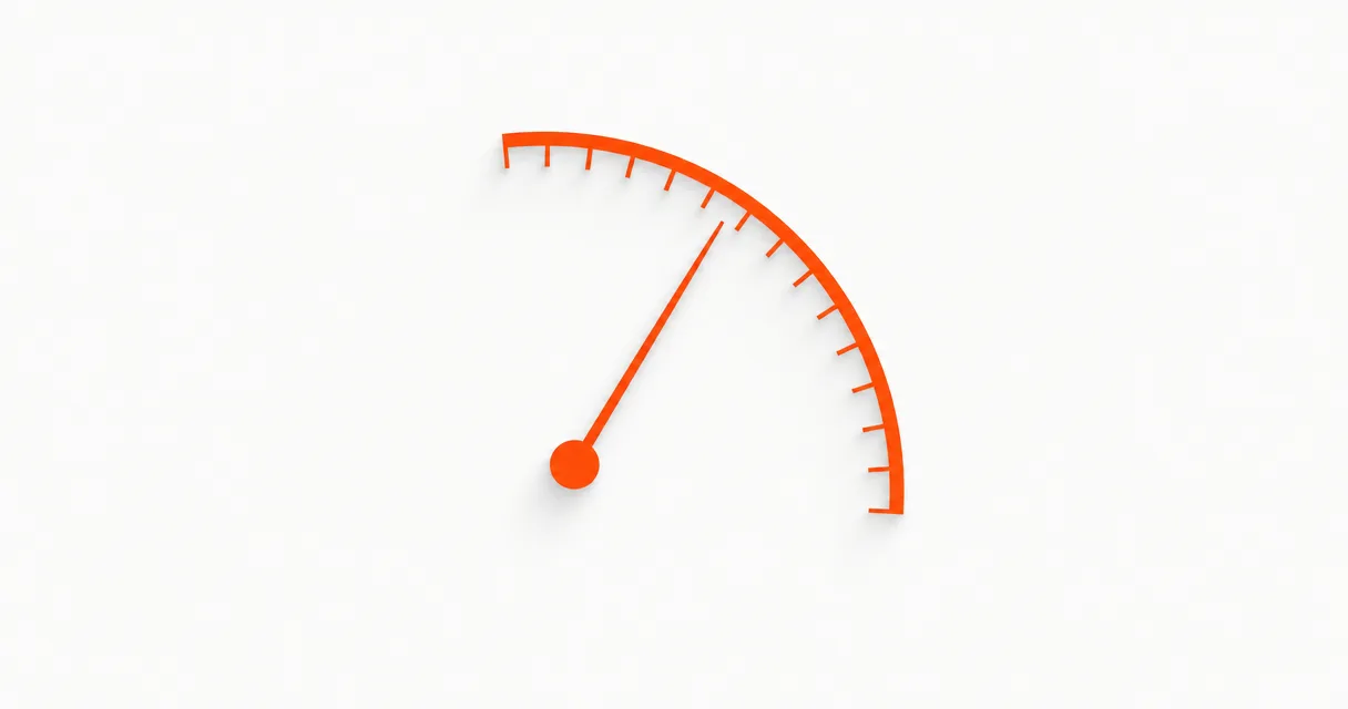 Field Tested's brand mark: a signal-orange measurement gauge with the needle mid-reading, on a warm off-white field.